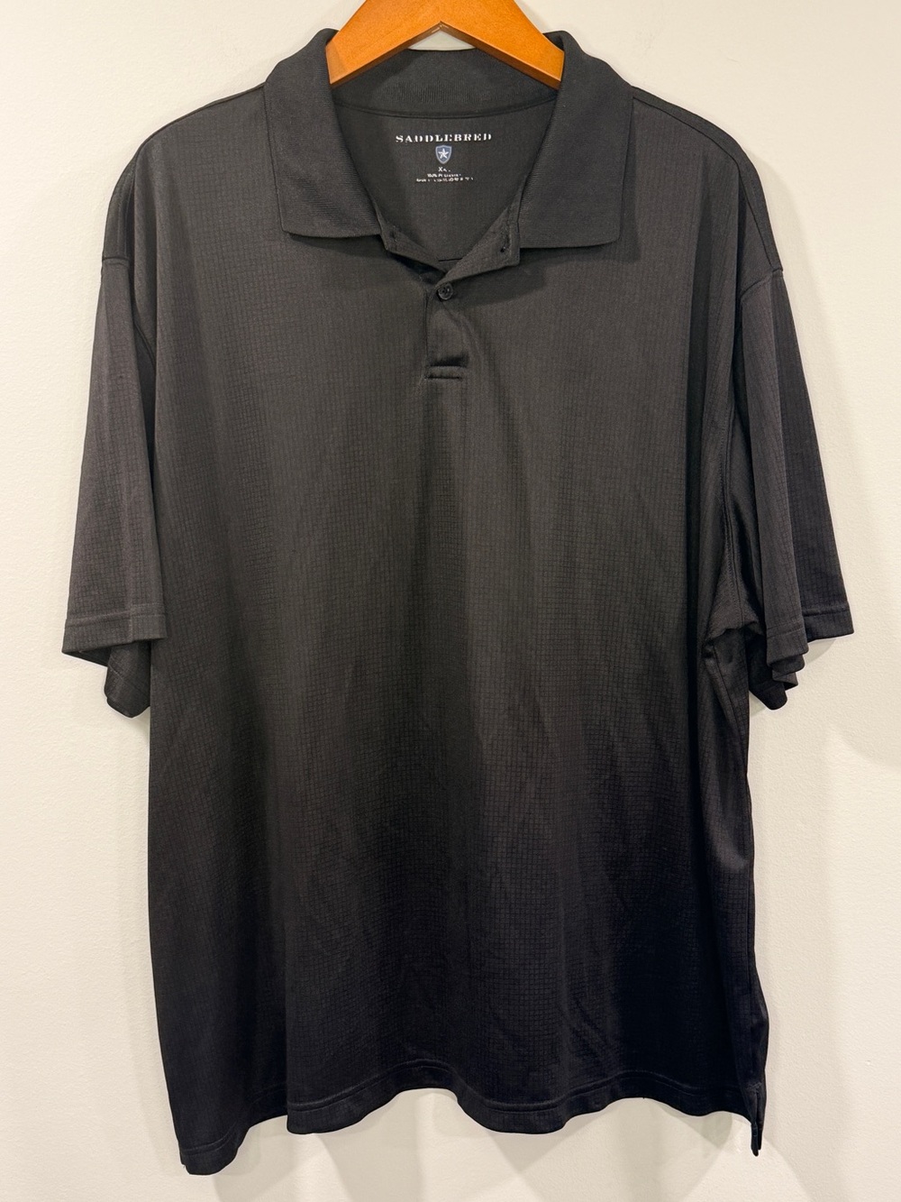 Saddlebred Mens Classic Black Short-Sleeve Polo Size XXL